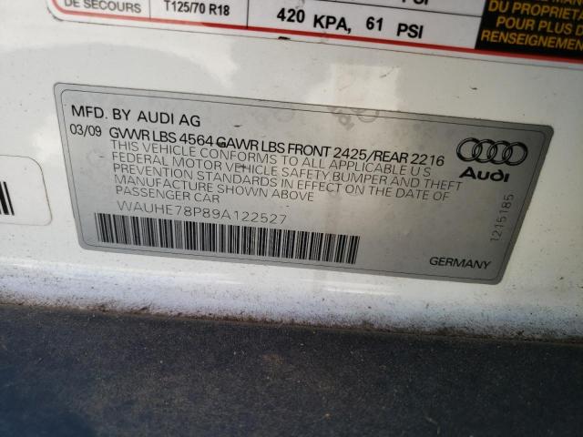 WAUHE78P89A122527 - 2009 AUDI A3 2.0T WHITE photo 12