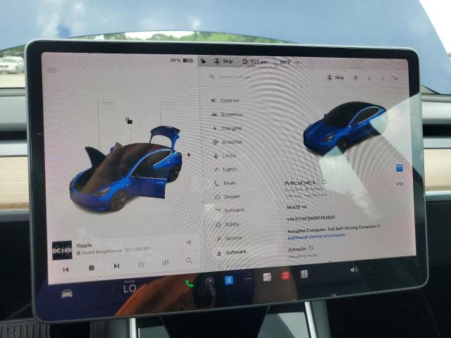 5YJ3E1EB1KF452820 - 2019 TESLA MODEL 3 BLUE photo 9