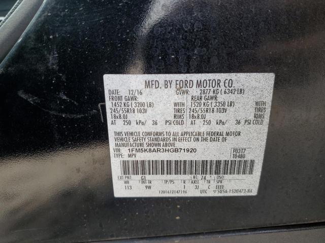 1FM5K8AR3HGB71920 - 2017 FORD EXPLORER POLICE INTERCEPTOR BLACK photo 13