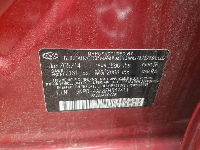 5NPDH4AE8FH547413 - 2015 HYUNDAI ELANTRA SE RED photo 13