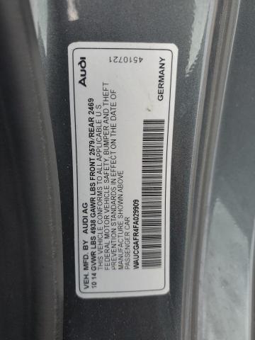 WAUCGAFR4FA029909 - 2015 AUDI S5 PREMIUM PLUS GRAY photo 13
