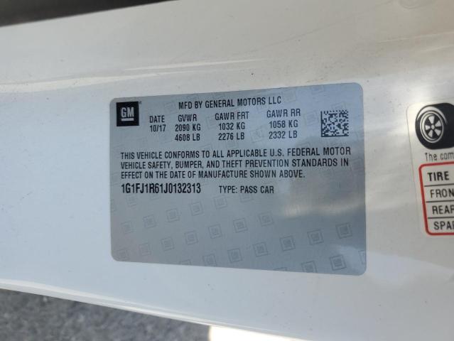 1G1FJ1R61J0132313 - 2018 CHEVROLET CAMARO ZL1 WHITE photo 13