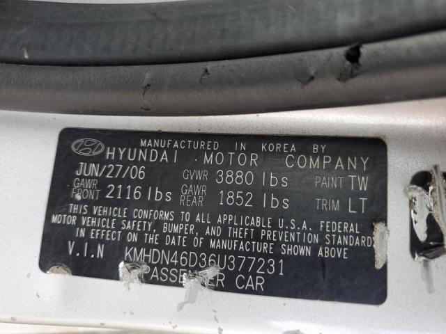 KMHDN46D36U377231 - 2006 HYUNDAI ELANTRA GLS SILVER photo 12