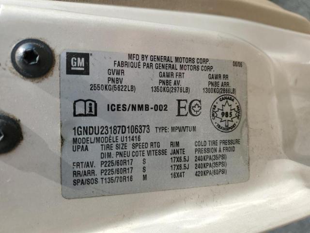 1GNDU23187D106373 - 2007 CHEVROLET UPLANDER LS BEIGE photo 13