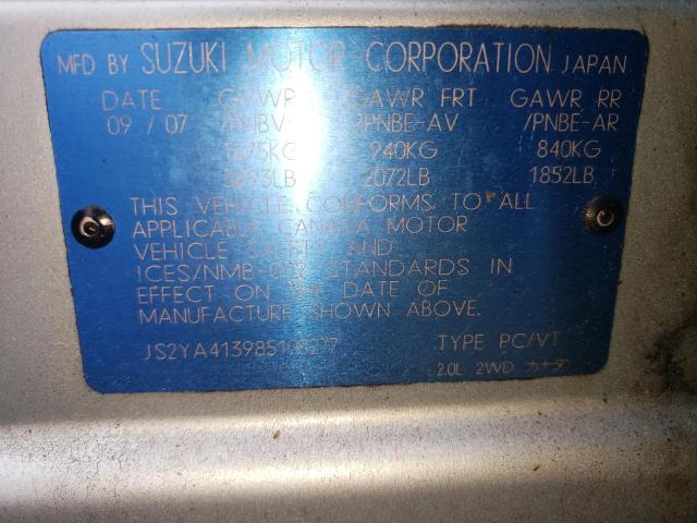 JS2YA413985100277 - 2008 SUZUKI SX4 BASE BLUE photo 13