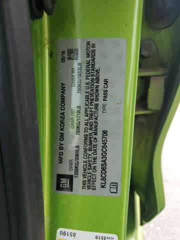 KL8CD6SA3GC645706 - 2016 CHEVROLET SPARK 1LT GREEN photo 12