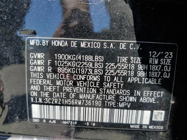 3CZRZ1H56RM736190 - 2024 HONDA HR-V SPORT 黑色 照片 12