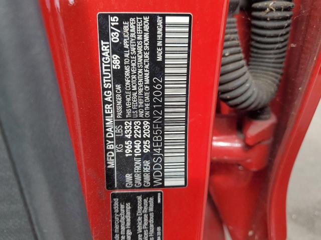WDDSJ4EB5FN212062 - 2015 MERCEDES-BENZ CLA 250 红色 照片 12