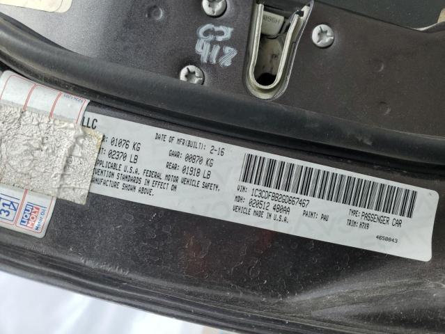 1C3CDFBB2GD667467 - 2016 DODGE DART SXT CHARCOAL photo 12