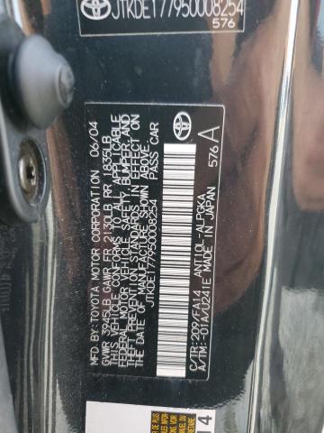 JTKDE177950008254 - 2005 TOYOTA SCION TC შავი ფოტო 12