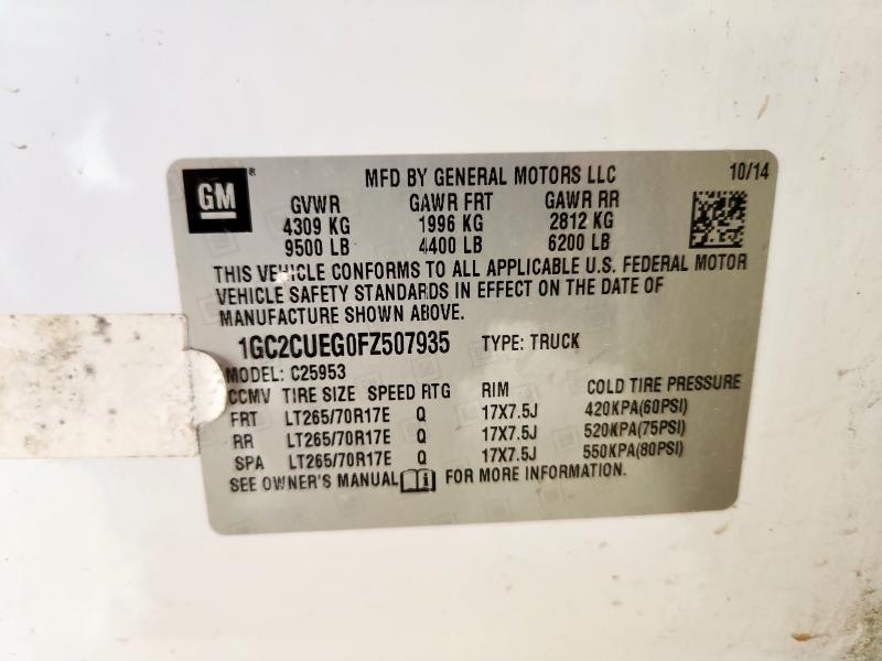 1GC2CUEG0FZ507935 - 2015 CHEVROLET SILVERADO C2500 HEAVY DUTY WHITE photo 12