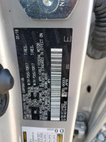 JTEZU5JR4J5179133 - 2018 TOYOTA 4RUNNER SR5 SILVER photo 14