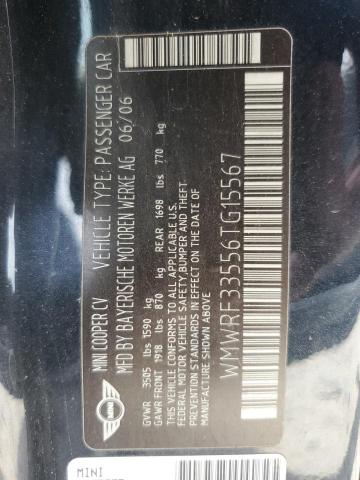 WMWRF33556TG15567 - 2006 MINI COOPER BLUE photo 12