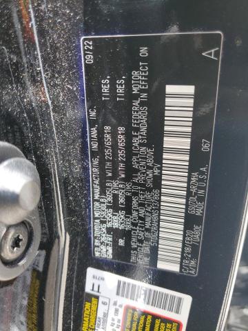 5TDGZRAH8NS137866 - 2022 TOYOTA HIGHLANDER XLE BLACK photo 12
