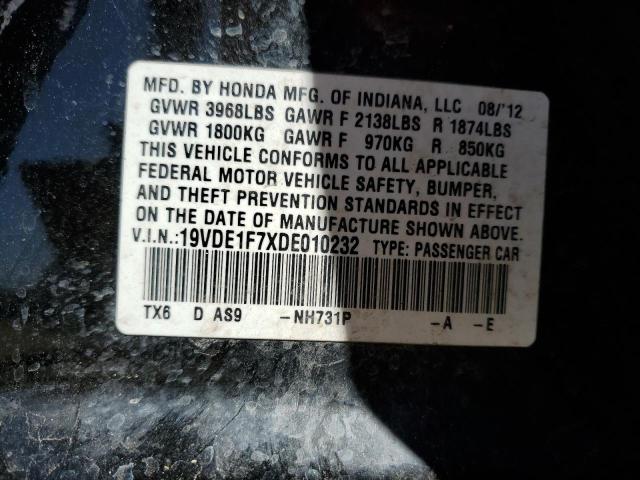 19VDE1F7XDE010232 - 2013 ACURA ILX 20 TECH BLACK photo 12