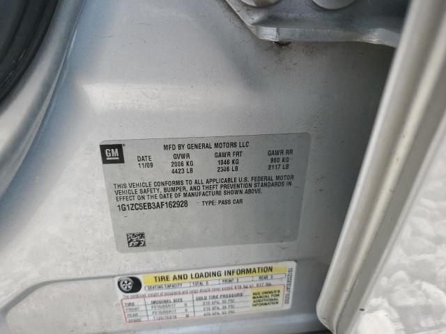 1G1ZC5EB3AF162928 - 2010 CHEVROLET MALIBU 1LT SILVER photo 13