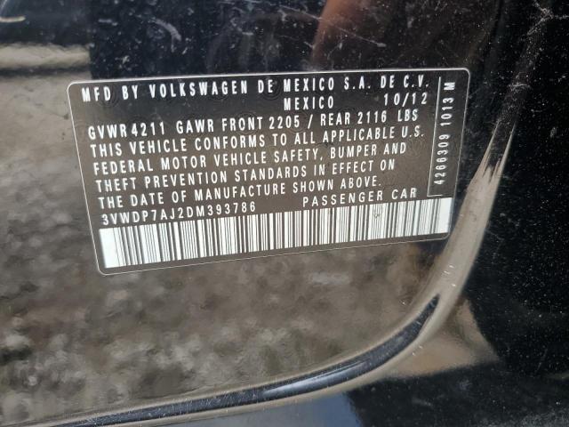 3VWDP7AJ2DM393786 - 2013 VOLKSWAGEN JETTA SE 黑色 照片 12