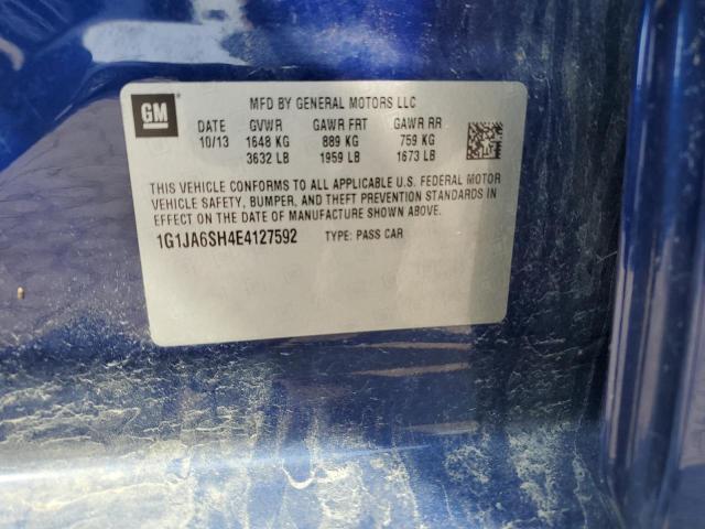 1G1JA6SH4E4127592 - 2014 CHEVROLET SONIC LS BLUE photo 12