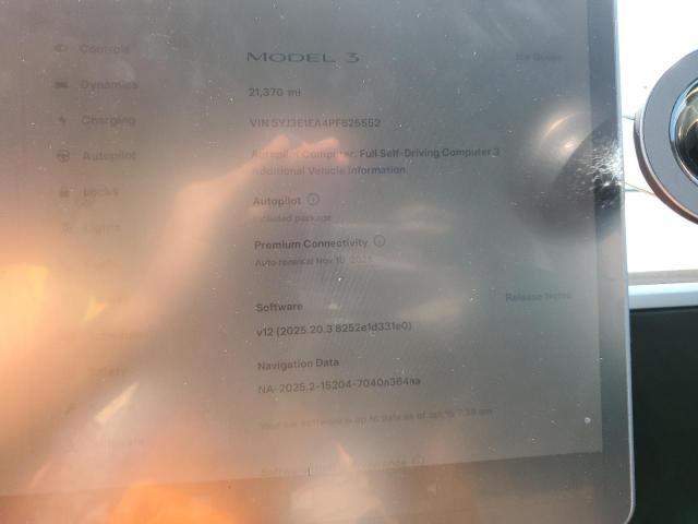 5YJ3E1EA4PF625552 - 2023 TESLA MODEL 3 WHITE photo 9