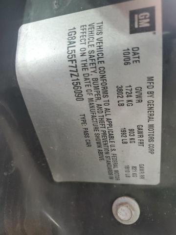 1G8AL55F77Z156090 - 2007 SATURN ION LEVEL 3 SILVER photo 12