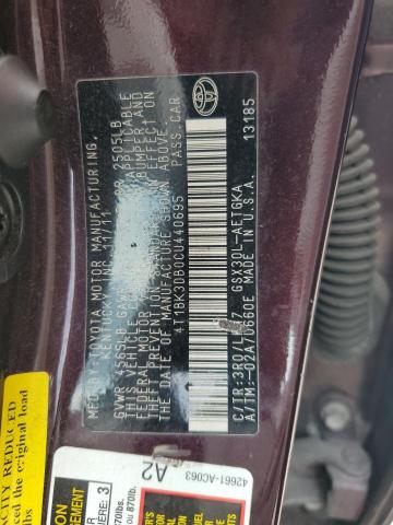 4T1BK3DB0CU440695 - 2012 TOYOTA AVALON BASE 黑色 照片 13