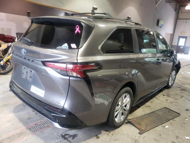 5TDXSKFCXMS037033 - 2021 TOYOTA SIENNA XSE GRAY photo 3