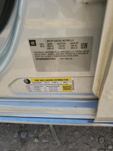 1G1ZC5E0XCF379250 - 2012 CHEVROLET MALIBU 1LT SILVER photo 12