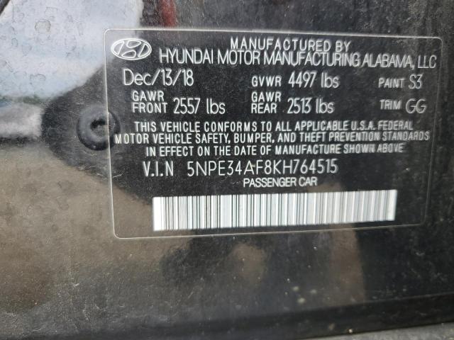 5NPE34AF8KH764515 - 2019 HYUNDAI SONATA LIMITED BLACK photo 12