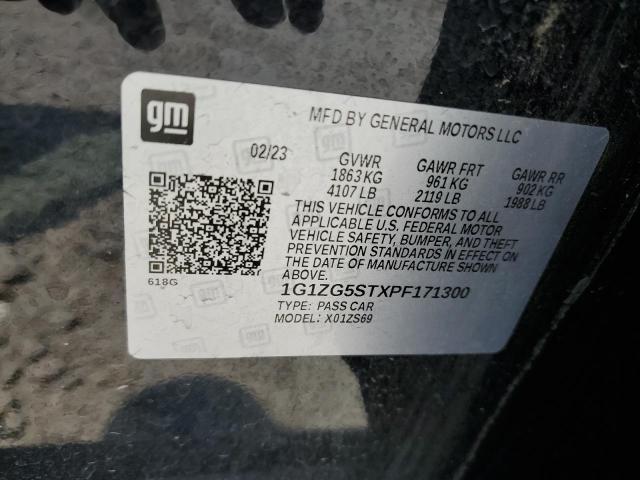 1G1ZG5STXPF171300 - 2023 CHEVROLET MALIBU RS BLACK photo 12