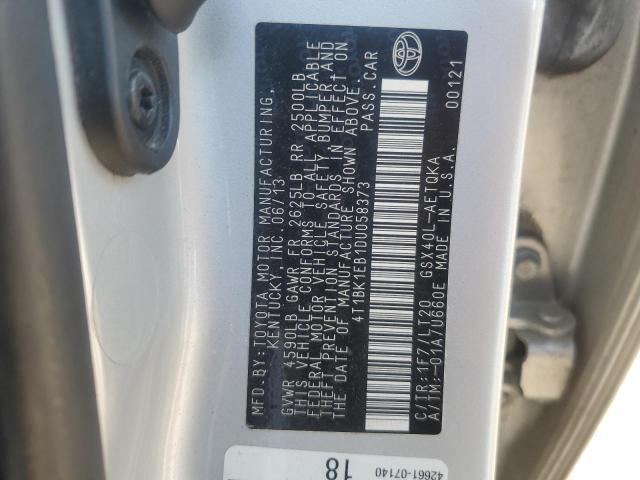 4T1BK1EB1DU058373 - 2013 TOYOTA AVALON BASE 银色 照片 12
