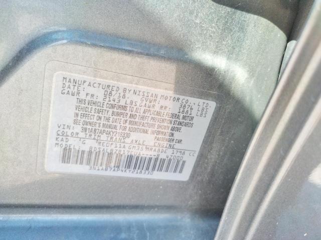 3N1AB7AP4KY218330 - 2019 NISSAN SENTRA S SILVER photo 12