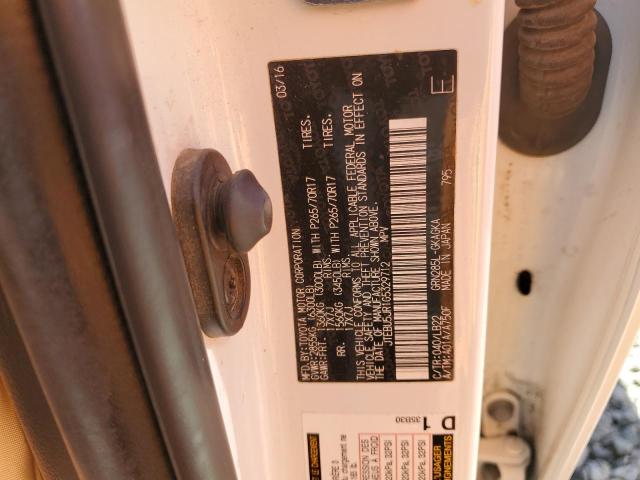 JTEBU5JR1G5329712 - 2016 TOYOTA 4RUNNER SR5/SR5 PREMIUM თეთრი ფოტო 13