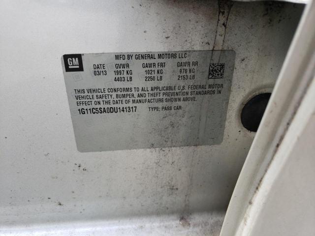 1G11C5SA0DU141317 - 2013 CHEVROLET MALIBU 1LT 银色 照片 12