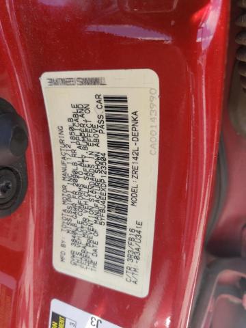 5YFBU4EEXDP123504 - 2013 TOYOTA COROLLA BASE 红色 照片 13