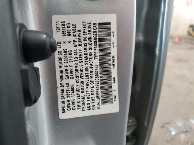 JHMFB4F26CS007336 - 2012 HONDA CIVIC HYBRID SILVER photo 13