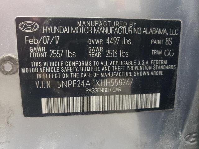 5NPE24AFXHH558267 - 2017 HYUNDAI SONATA SE SILVER photo 12