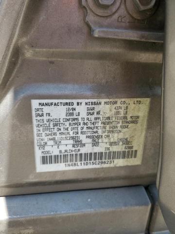 1N4BL11D15C296231 - 2005 NISSAN ALTIMA SE SILVER photo 13