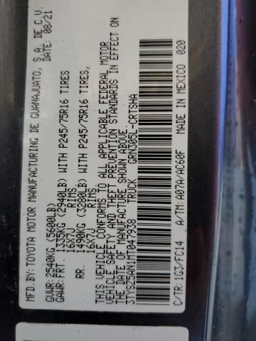 3TYSZ5AN1MT047938 - 2021 TOYOTA TACOMA ACCESS CAB ნაცრისფერი ფოტო 12