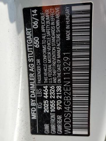 WDDSJ4GB2EN113291 - 2014 MERCEDES-BENZ CLA 250 4MATIC WHITE photo 13
