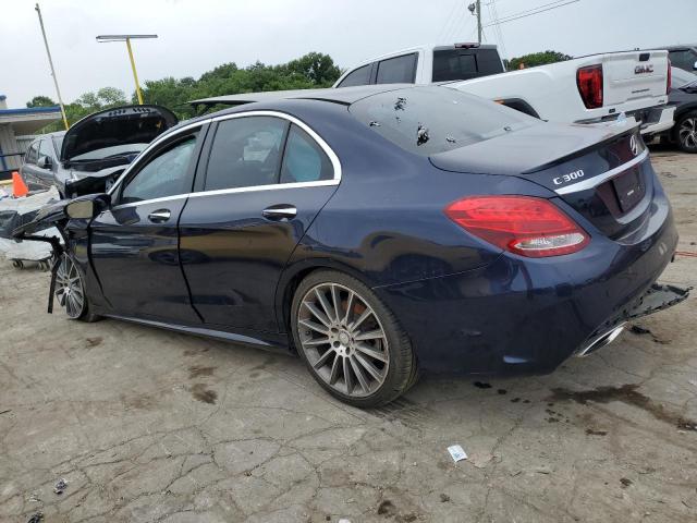 55SWF4JB2HU209249 - 2017 MERCEDES-BENZ C 300 BLUE photo 2