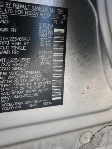 KNMAT2MV3KP535265 - 2019 NISSAN ROGUE S SILVER photo 13