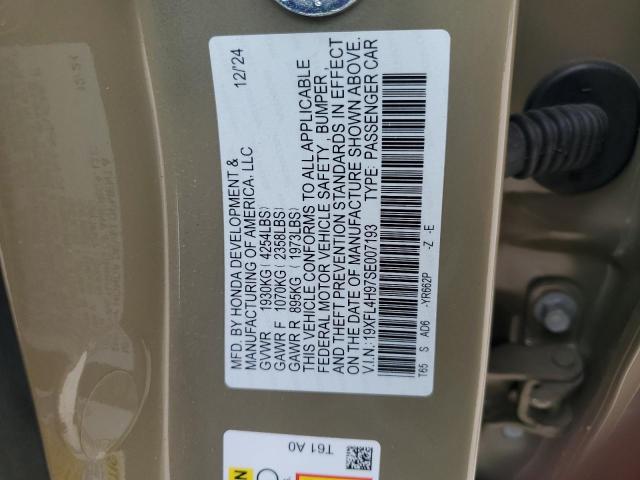 19XFL4H97SE007193 - 2025 HONDA CIVIC SPORT TOURING BROWN photo 12