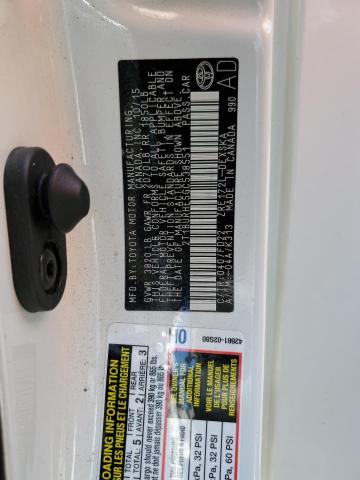 2T1BURHE5GC538551 - 2016 TOYOTA COROLLA L WHITE photo 12