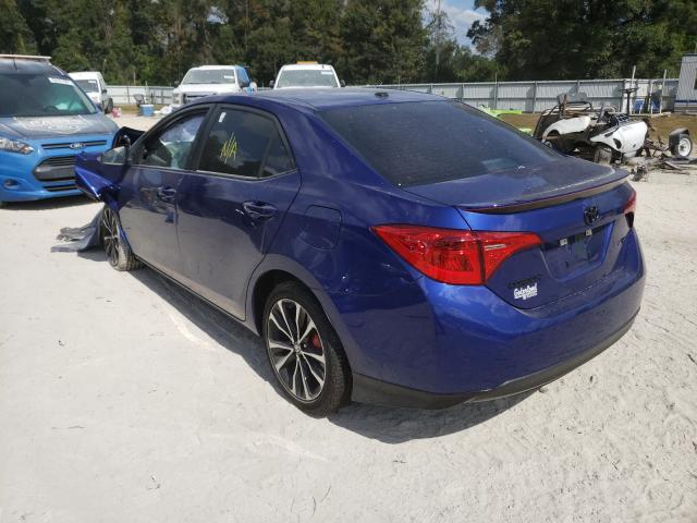 5YFBURHE2KP880273 - 2019 TOYOTA COROLLA L BLUE photo 3