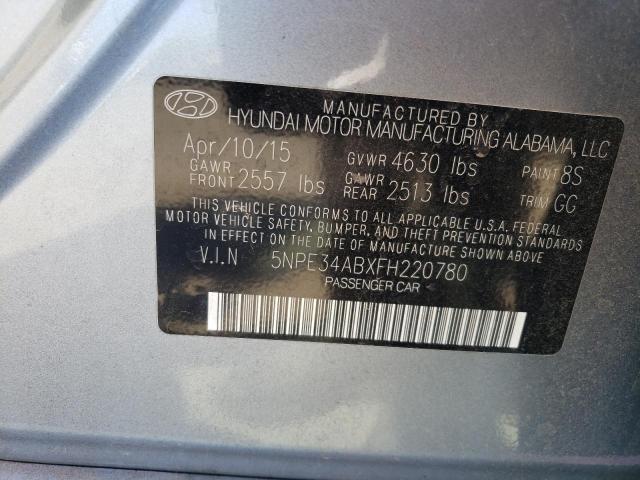 5NPE34ABXFH220780 - 2015 HYUNDAI SONATA SPORT SILVER photo 12