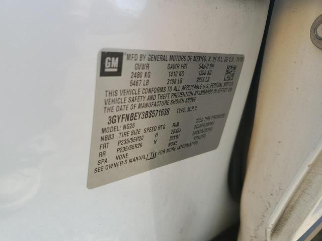 3GYFNBEY3BS571638 - 2011 CADILLAC SRX PERFORMANCE COLLECTION 白色 照片 12