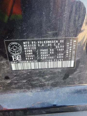 3VW6T7BU6KM163789 - 2019 VOLKSWAGEN JETTA GLI 黑色 照片 13