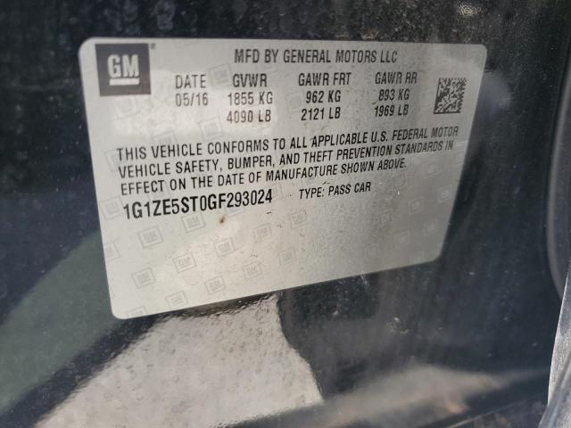 1G1ZE5ST0GF293024 - 2016 CHEVROLET MALIBU LT BLACK photo 12