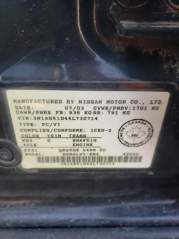 3N1AB51D44L730714 - 2004 NISSAN SENTRA SE-R SPEC V BLACK photo 13