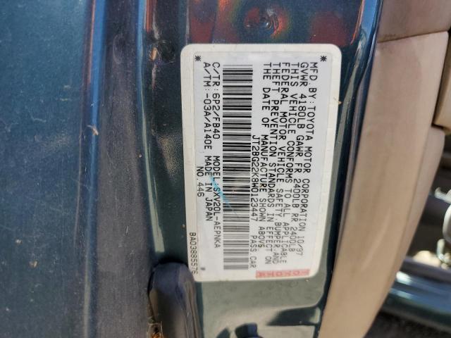 JT2BG22K8W0123447 - 1998 TOYOTA CAMRY CE GREEN photo 12